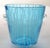 This 1970s Venini Murano Art Glass Ice bucket in a light blue hue with vertical white stripes and bubble detailing,...