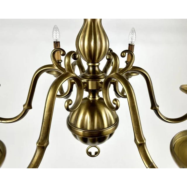 Metal Large Vintage Chandelier in Gilt Bronze by Deknudt Belgium, 1970s For Sale - Image 7 of 10