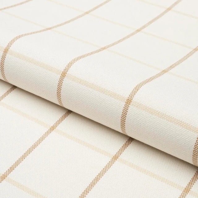 Schumacher Schumacher X Mark D. Sikes Frannie Windowpane Fabric In Neutral For Sale - Image 4 of 4