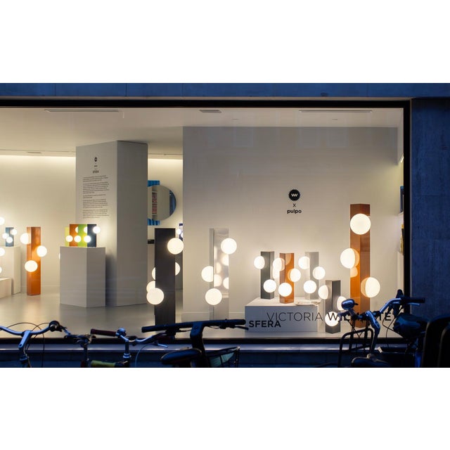 High Sfera Orange Glaze Lamp from Pulpo For Sale - Image 13 of 18