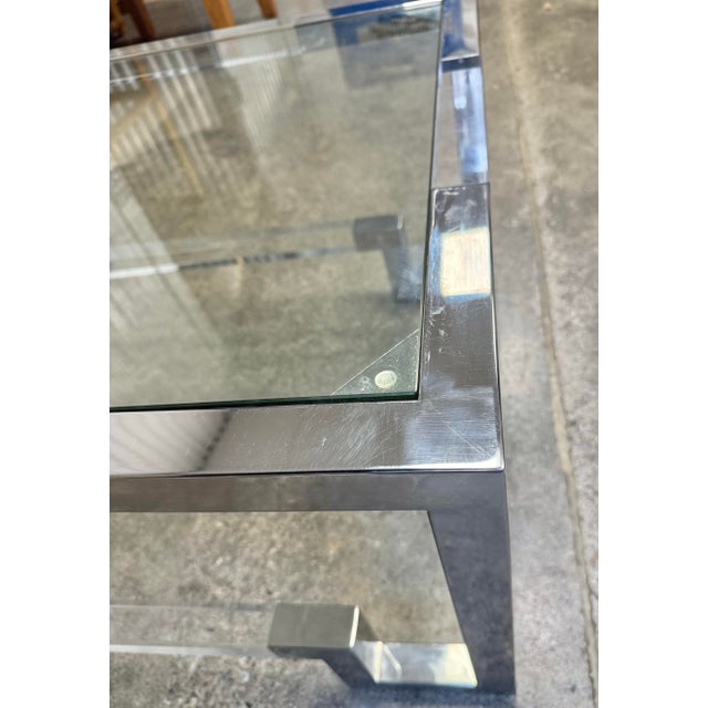 Horchow Shanna Acrylic Glass Top Chrome Modern Coffee Table For Sale In New York - Image 6 of 12