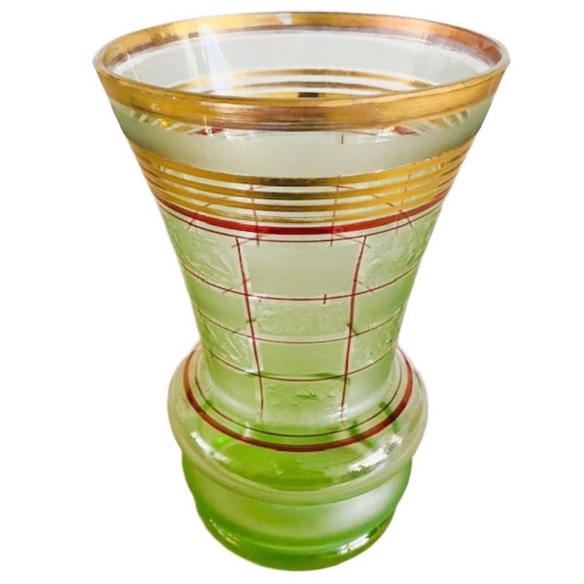 Art Deco Booms Green Glass Vase from Rupel, 1930s For Sale - Image 3 of 9