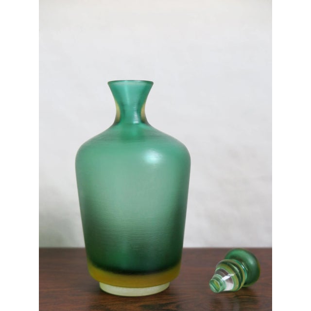 Contemporary Italian Murano Glass Incisi Bottle from Venini, 2004 For Sale - Image 3 of 9