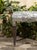 French 1930s Steel Bench with Out-Scrolling Arms, Tapered Legs and Toile Fabric For Sale - Image 4 of 12