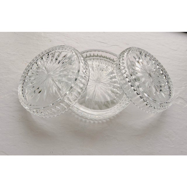 Mid-Century Modern Vintage Princess House Clear Crystal Coasters Set of 4 For Sale - Image 3 of 3