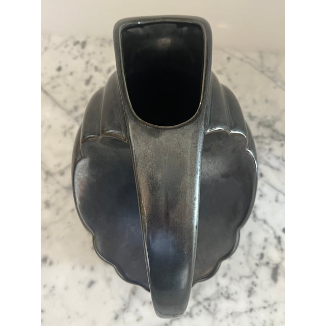 Ceramic Vintage Hall Ceramic Pitcher Gunmetal Finish For Sale - Image 7 of 8