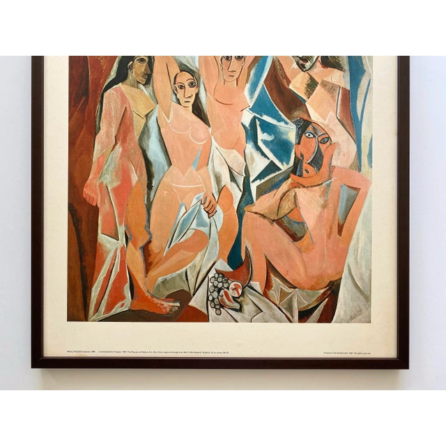 Mid-Century Modern Pablo Picasso Vintage 1967 Mid Century Modern Framed Cubist Fine Art Lithograph Print " Les Demoiselles d'Avignon " 1907 For Sale - Image 3 of 12