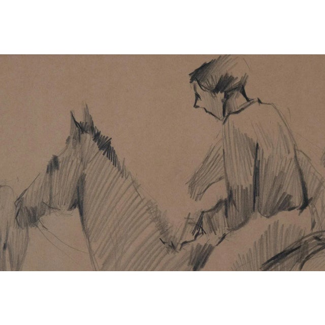 Modern At the Races, 20th Century, Graphite Drawing For Sale - Image 3 of 6