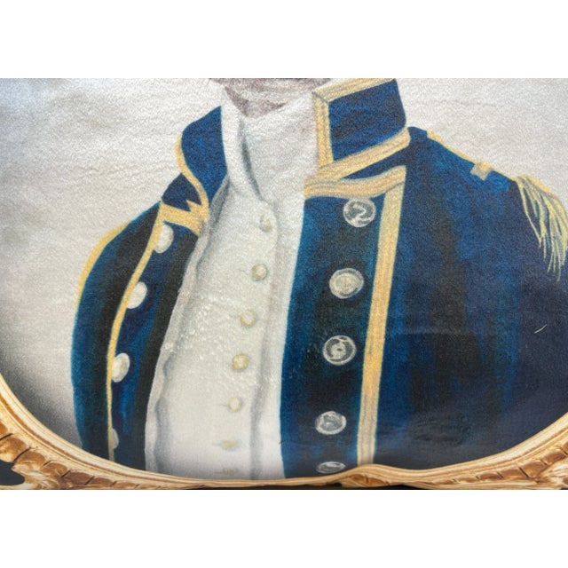 16" Square Decorative Throw Pillow With a Whimsical Portrait of a Jack Russel Dog Appearing as a Naval Admiral - Made in the U K For Sale In Dallas - Image 6 of 10