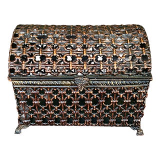 Mid Sized Moorish Design Storage Chest For Sale