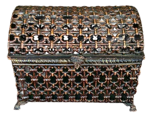 Vintage Moorish Storage Chest With Domed Lid