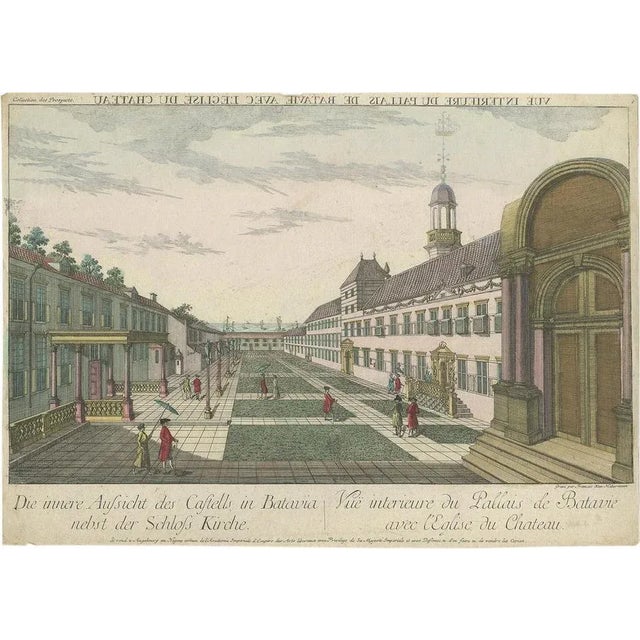 Habermann, Illustration of the Inner Courtyard of the Castle at Batavia, Print For Sale - Image 5 of 5