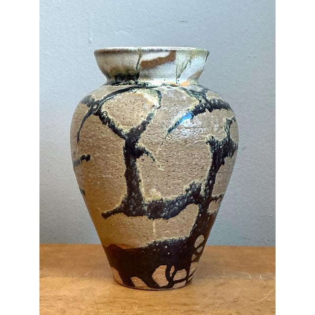 Vintage Abstract Glazed Ceramic Vase For Sale - Image 12 of 12