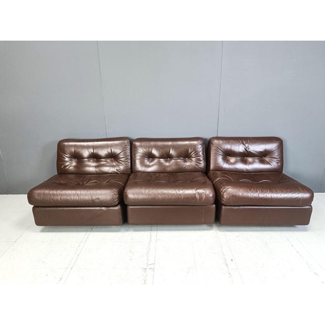 Black Model Amanta Modular Sofa by Mario Bellini for B&b Italia, 1970s, Set of 3 For Sale - Image 8 of 11