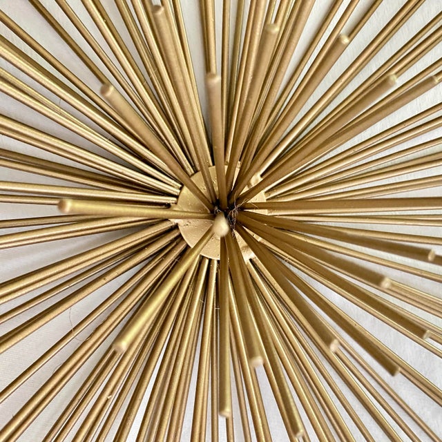 Gold Metal Starburst or "Sea Urchin" Wall Decor - Set of 3 For Sale In Sacramento - Image 6 of 11