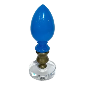 19th Century Napoleon III Blue Opaline & Lucite Newel Post