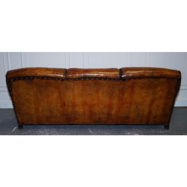 Hand-Dyed Leather 3-Seater Sofa from Howard & Sons For Sale - Image 15 of 18