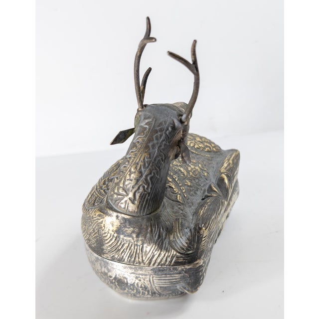 Late 20th Century South East Asian Cambodian Silverplate Deer Form Betel Box For Sale In New York - Image 6 of 12