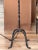 French Iron floor lamp, mid-century. 59” H. to top of iron. 65”h.. to top of fixture. 20” w. x 20” d. Newly Wired.