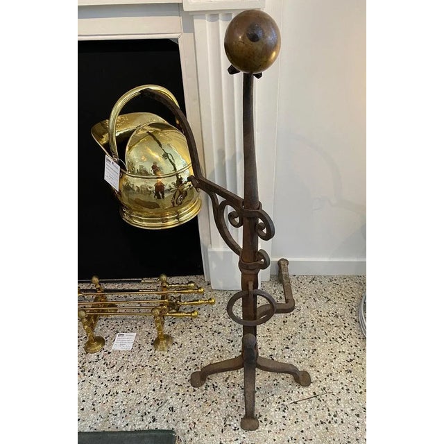 1920s Large Spanish Colonial Addison Mizner Palm Beach Workshop Style Andirons - a Pair For Sale - Image 4 of 13
