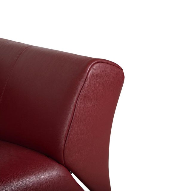 Modern 322 Leather Three-Seater Red Sofa by Rolf Benz For Sale - Image 3 of 11