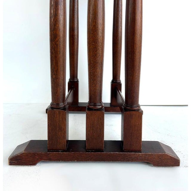 Wood Vintage Hekman Chippendale Matched Grain Side Table, Mahogany, Brass Trim For Sale - Image 7 of 8