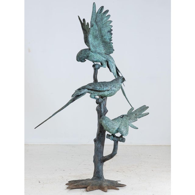 Bronze Sculpture of Three Parrots, Italy Mid 20th C. For Sale - Image 12 of 18