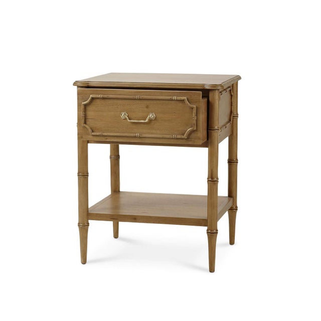 Hollywood Regency Faux Bamboo Hollywood Regency End Table For Sale - Image 3 of 9