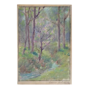 Vintage 1924 Dawson Dawson-Watson Forest Stream Painting