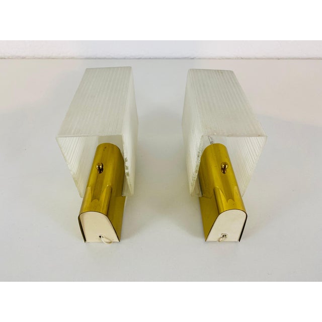 Brass & Glass Sconces, 1960s, Germany - A Pair For Sale - Image 4 of 13