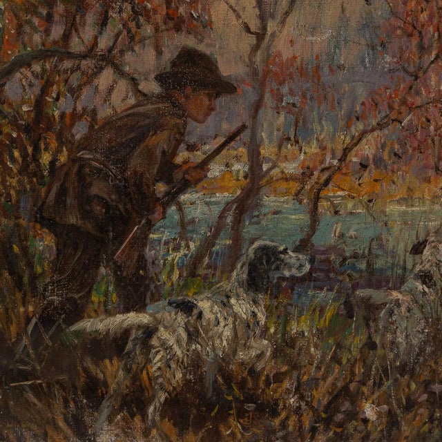 Frederick Thomas Daws, Antique Hunting Scene, Oil on Canvas, 1923, Framed For Sale - Image 6 of 12