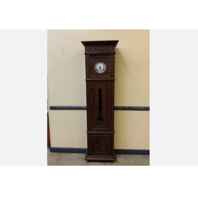 Antique Breton Grandfather Clock, 1880 For Sale - Image 3 of 12