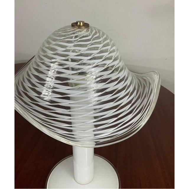 White Murano Table Lamp, 1970s For Sale - Image 11 of 14