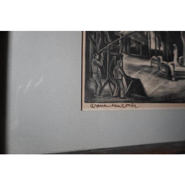 Warren Newcombe, B&w Lithograph c.1937, Backset of Hollywood Shoot, Framed For Sale In Los Angeles - Image 6 of 8