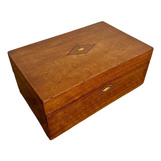 Antique Victorian Walnut Tunbridge Ware Inlaid Writing Slope, 1860 For Sale