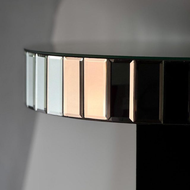 Art Deco Round Mirrored Bar Table in Black Painted Wood, 1930s For Sale - Image 9 of 18