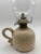 Antique Blue & White Stoneware Oil Lamp With Glass Chimney For Sale - Image 9 of 10