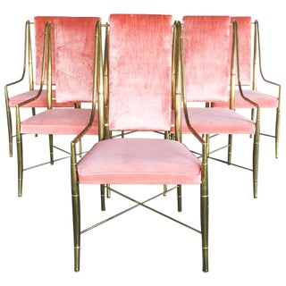 1970's Faux Bamboo Mastercraft Chairs - Set of 6 For Sale