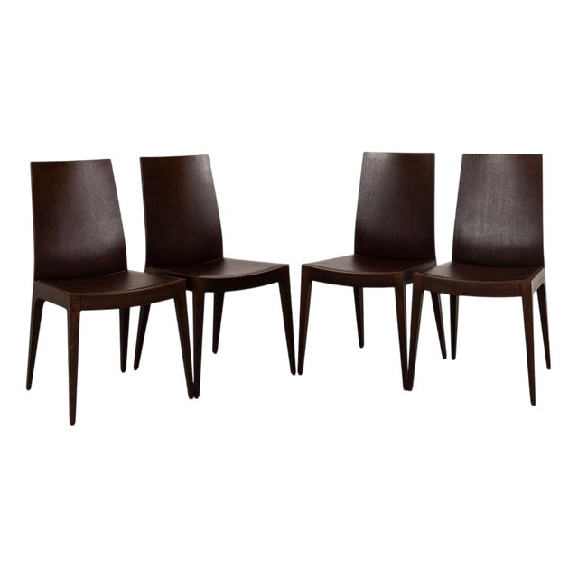 Brown Leather Chairs from Calligaris, Set of 4 For Sale