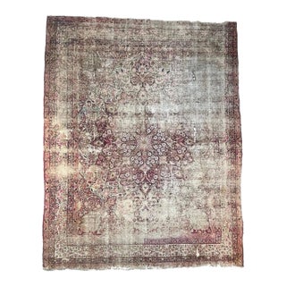 Muted Character-Rich Antique Kermanshah OVERSIZED Rug 11 x 13 For Sale