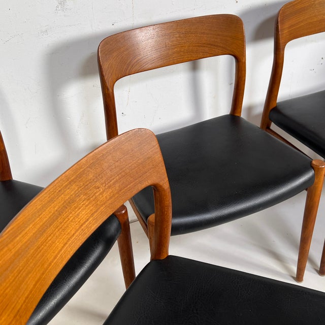 Wood C. 1960s Niels Moller Danish Teak Model 75 Dining Chairs- Set/8 For Sale - Image 7 of 10