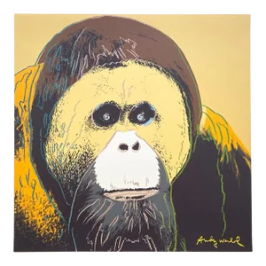 Andy Warhol Vintage 1986 Lmtd Edtn Endangered Species Fine Art Lithograph Print " Orangutan " 1983