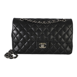 Black Quilted Lambskin Medium Classic Double Flap Bag