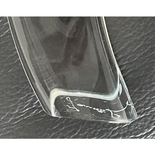 1970s Licio Zanetti Murano Glass Signed Heron Bird Sculpture 23.75" For Sale - Image 9 of 9