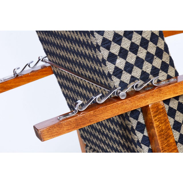 Metal Art Deco Walnut Reclining Chairs, Czechia, 1930s, Set of 2 For Sale - Image 7 of 9