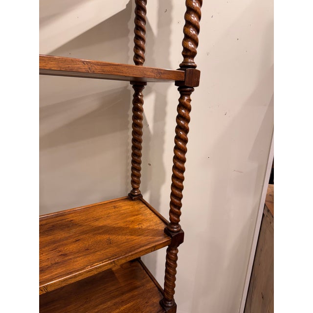 This is a vintage English bobbin twist design bookshelf are whatnot shelve. This classic decorative style that dates back...