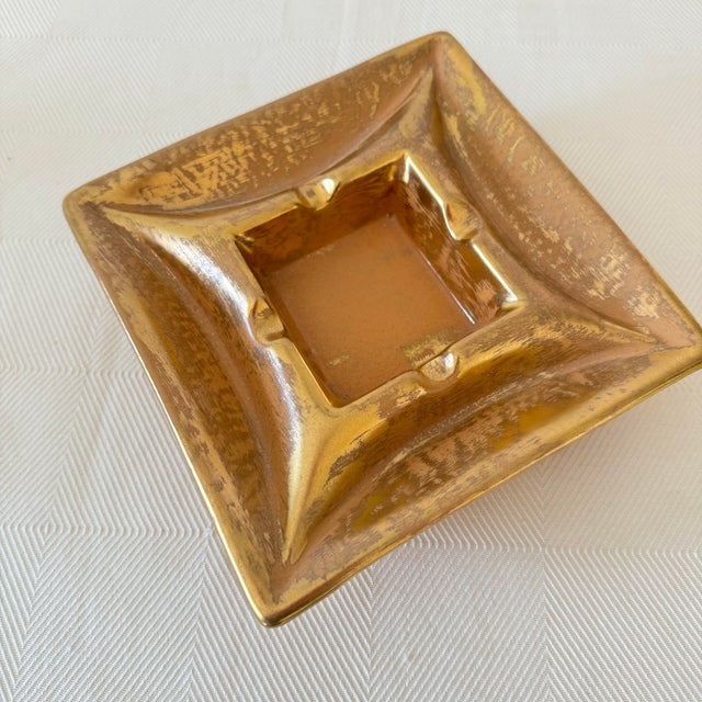 Ceramic Mid-Century Modern Stangl Pottery Granada Gold Ashtray For Sale - Image 7 of 7