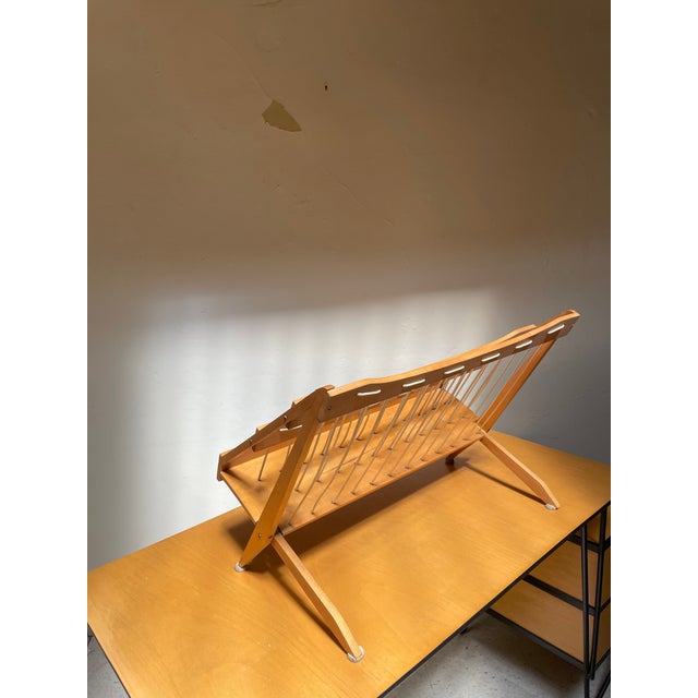 1950s Birch Wood Magazine Rack by Pic a Pipe - Vintage Atomic Style For Sale - Image 4 of 10