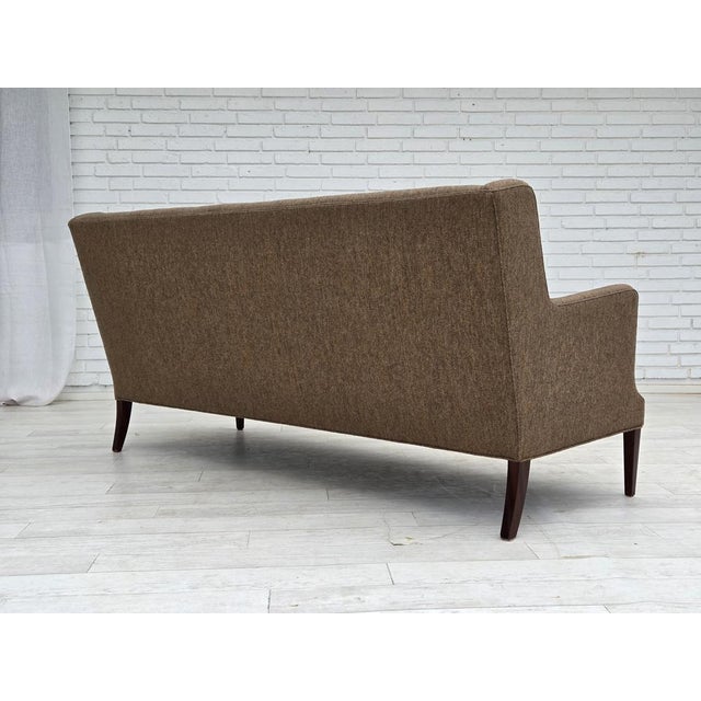 Danish 3-Seater Sofa in Furniture Wool & Teak Wood, 1960s For Sale - Image 10 of 13