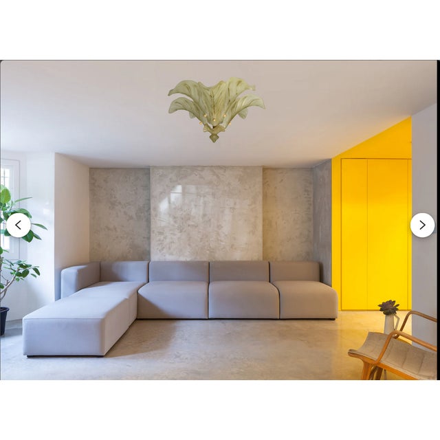 Art Deco French Glass Ceiling Light attributed to Degue-Verreries, 1980s For Sale - Image 6 of 8